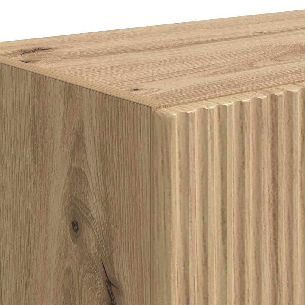 TV-wandkast Artisan Eiken 59,5 x 31 x 100 cm Bewerkt hout is nu te koop bij PeponiXL, paradijselijk wonen!