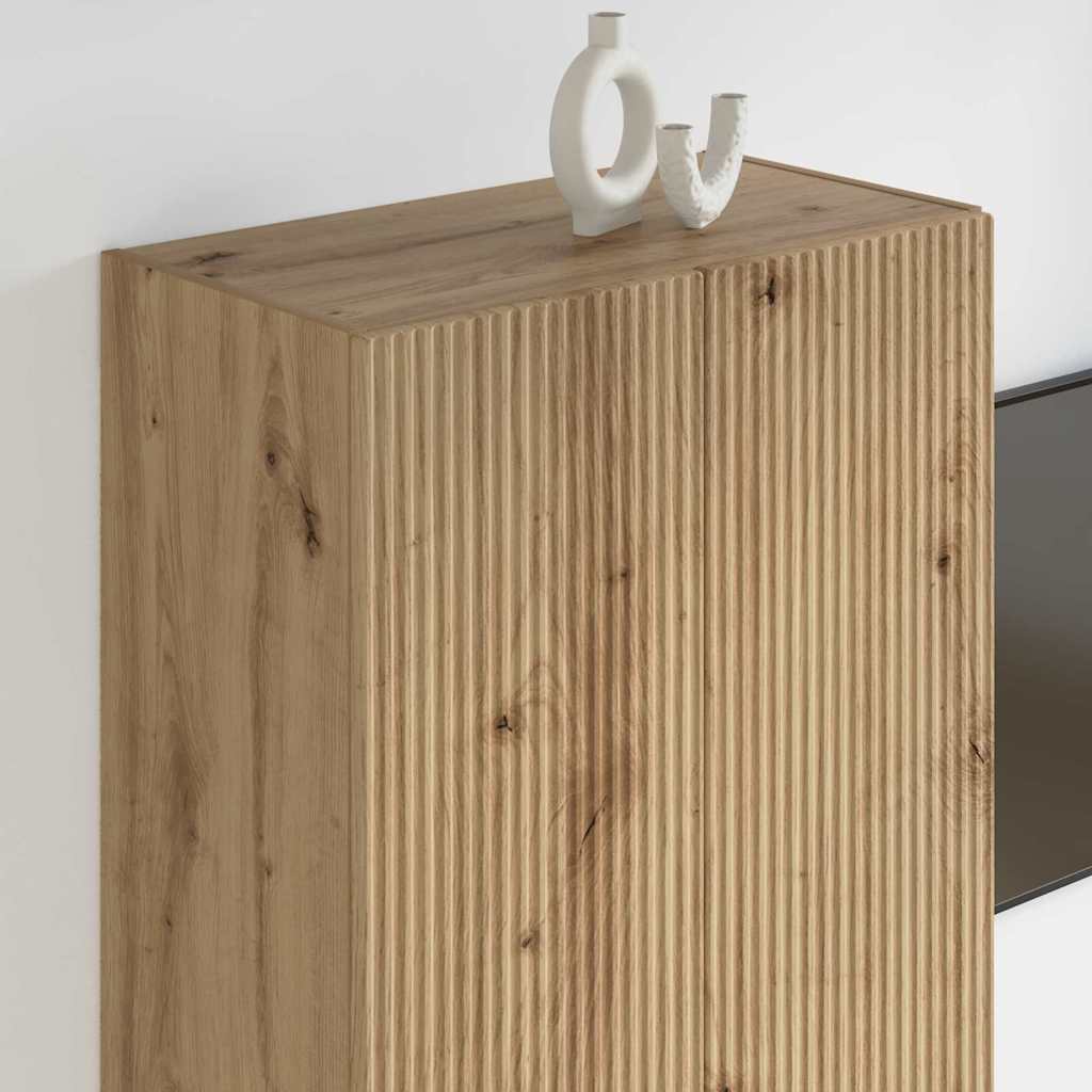 TV-wandkast Artisan Eiken 59,5 x 31 x 100 cm Bewerkt hout is nu te koop bij PeponiXL, paradijselijk wonen!