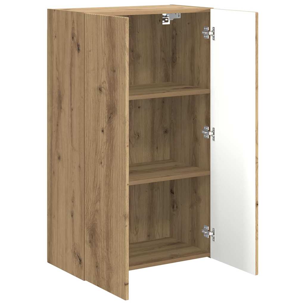 TV-wandkast Artisan Eiken 59,5 x 31 x 100 cm Bewerkt hout is nu te koop bij PeponiXL, paradijselijk wonen!
