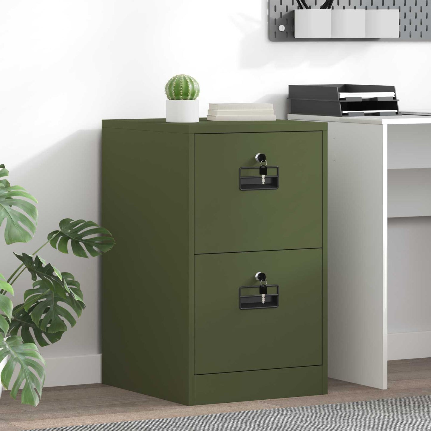 Bestandenkast Olijf Groen 44 x 50 x 74,5 cm Koudgewalst Staal is nu te koop bij PeponiXL, paradijselijk wonen!