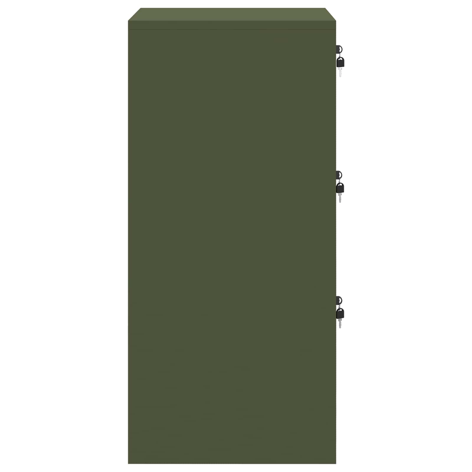 Bestandenkast Olijf Groen 44 x 50 x 106,5 cm Koudgewalst Staal is nu te koop bij PeponiXL, paradijselijk wonen!
