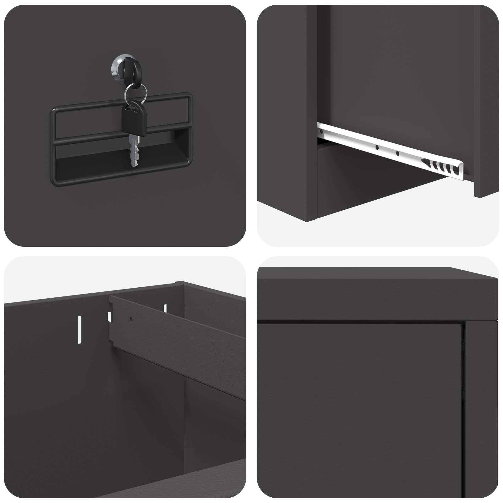 Bestandenkast Zwart 44 x 50 x 106,5 cm Koudgewalst Staal is nu te koop bij PeponiXL, paradijselijk wonen!