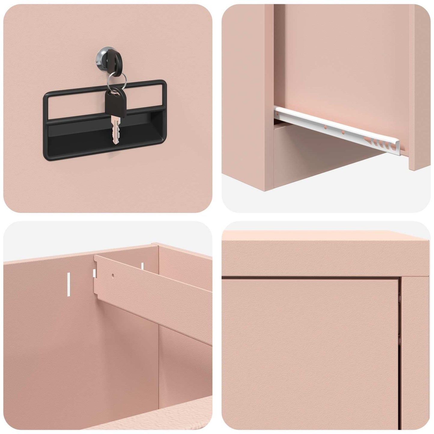 Bestandenkast Roze 45,5 x 42 x 74,5 cm Koudgewalst Staal is nu te koop bij PeponiXL, paradijselijk wonen!