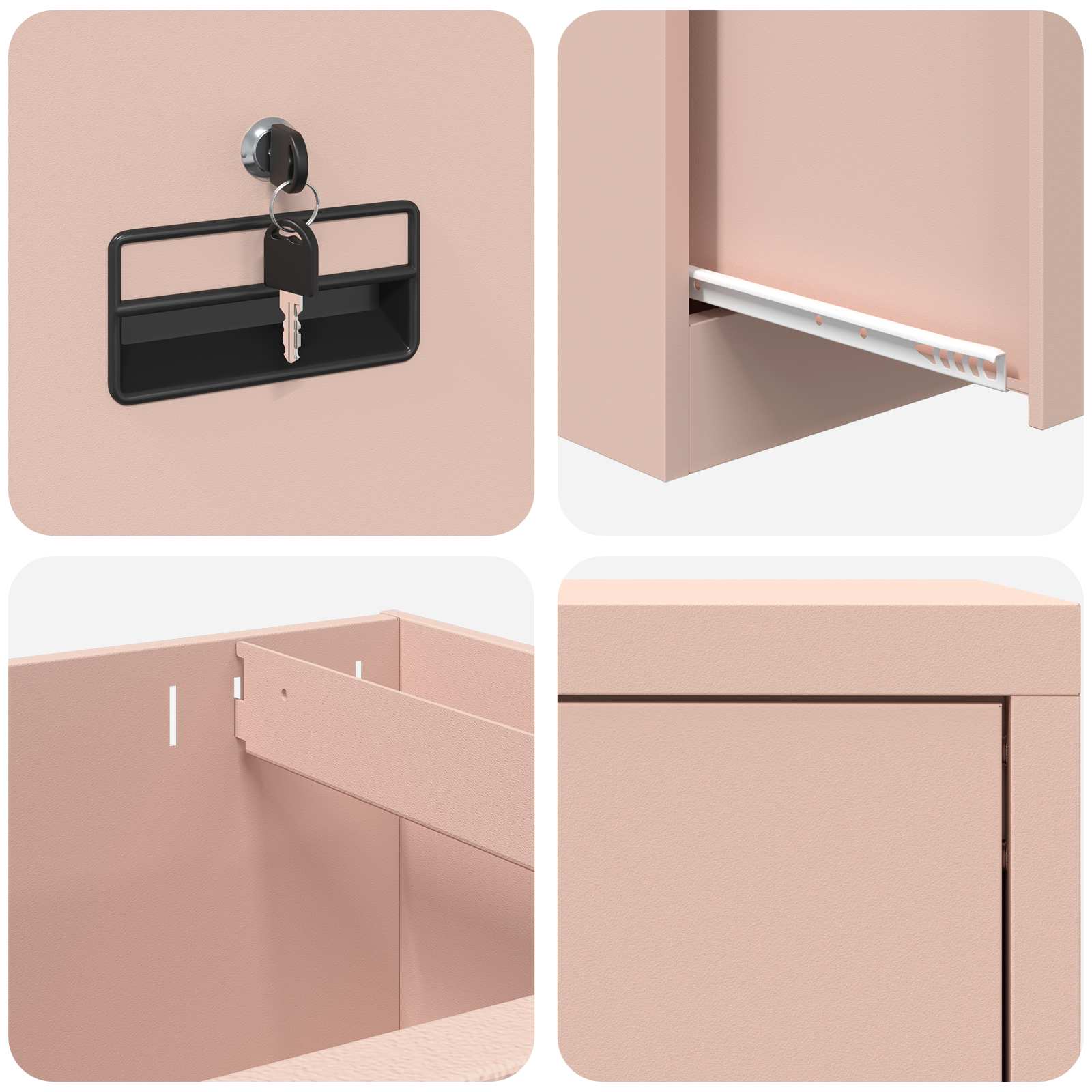 Bestandenkast Roze 45,5 x 42 x 74,5 cm Koudgewalst Staal is nu te koop bij PeponiXL, paradijselijk wonen!