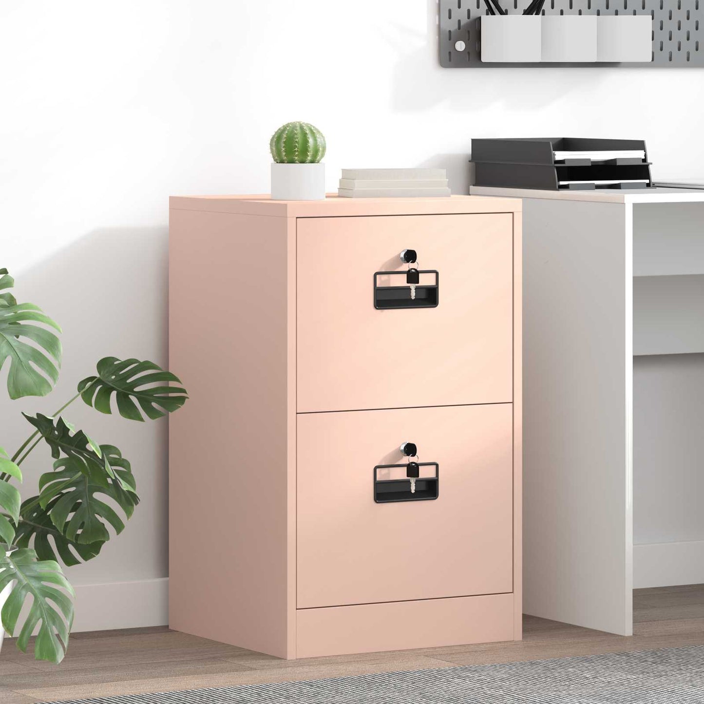 Bestandenkast Roze 45,5 x 42 x 74,5 cm Koudgewalst Staal is nu te koop bij PeponiXL, paradijselijk wonen!