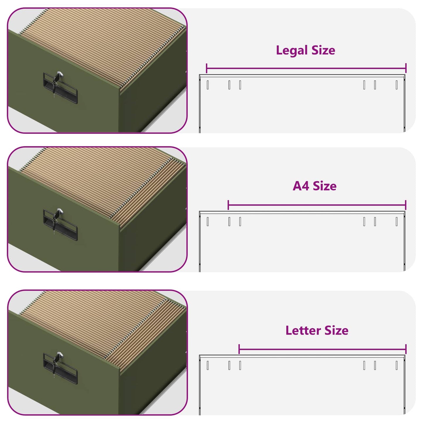 Bestandenkast Olijf Groen 44 x 50 x 106,5 cm Koudgewalst Staal is nu te koop bij PeponiXL, paradijselijk wonen!