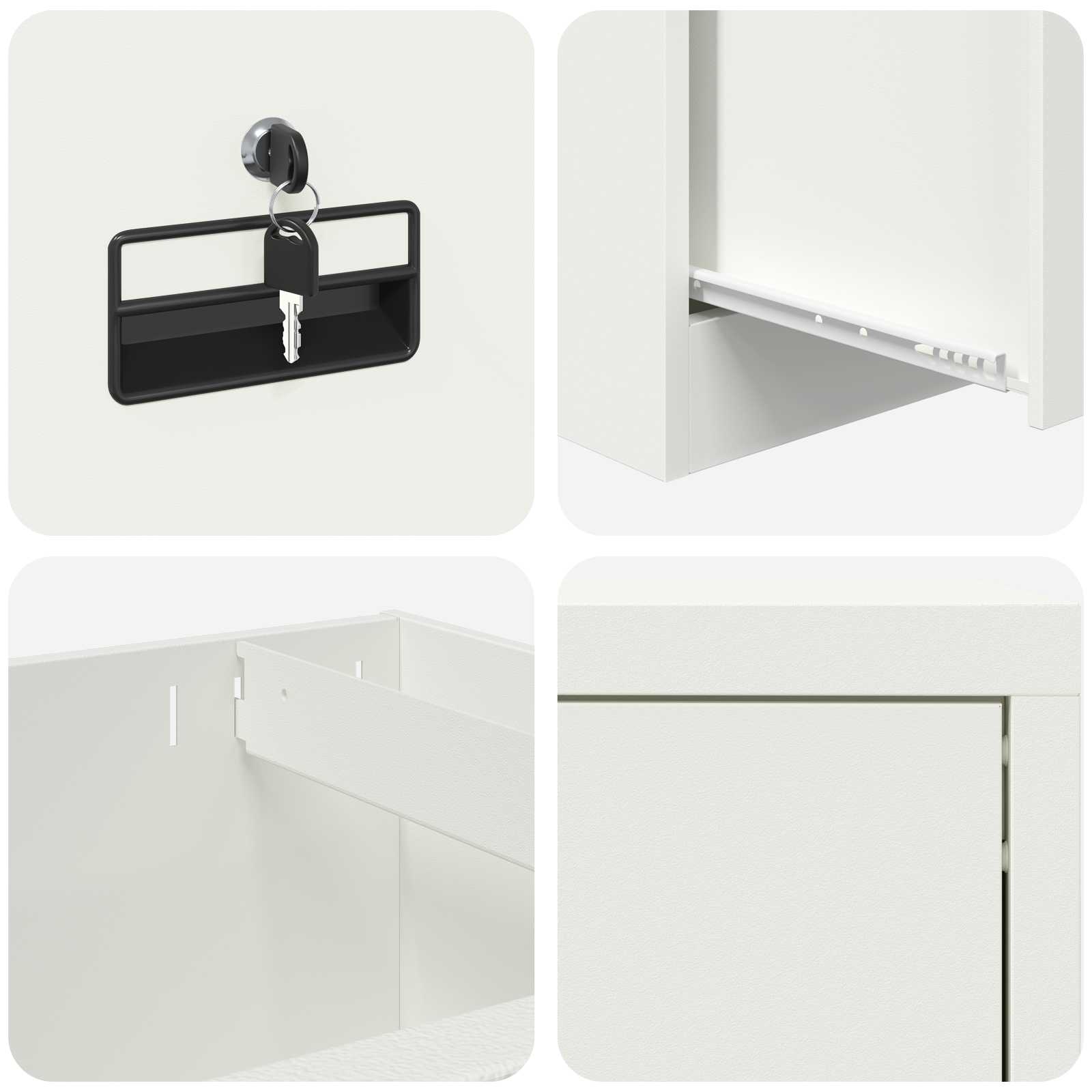 Bestandenkast met lade Wit 44 x 50 x 106,5 cm Koudgewalst Staal is nu te koop bij PeponiXL, paradijselijk wonen!