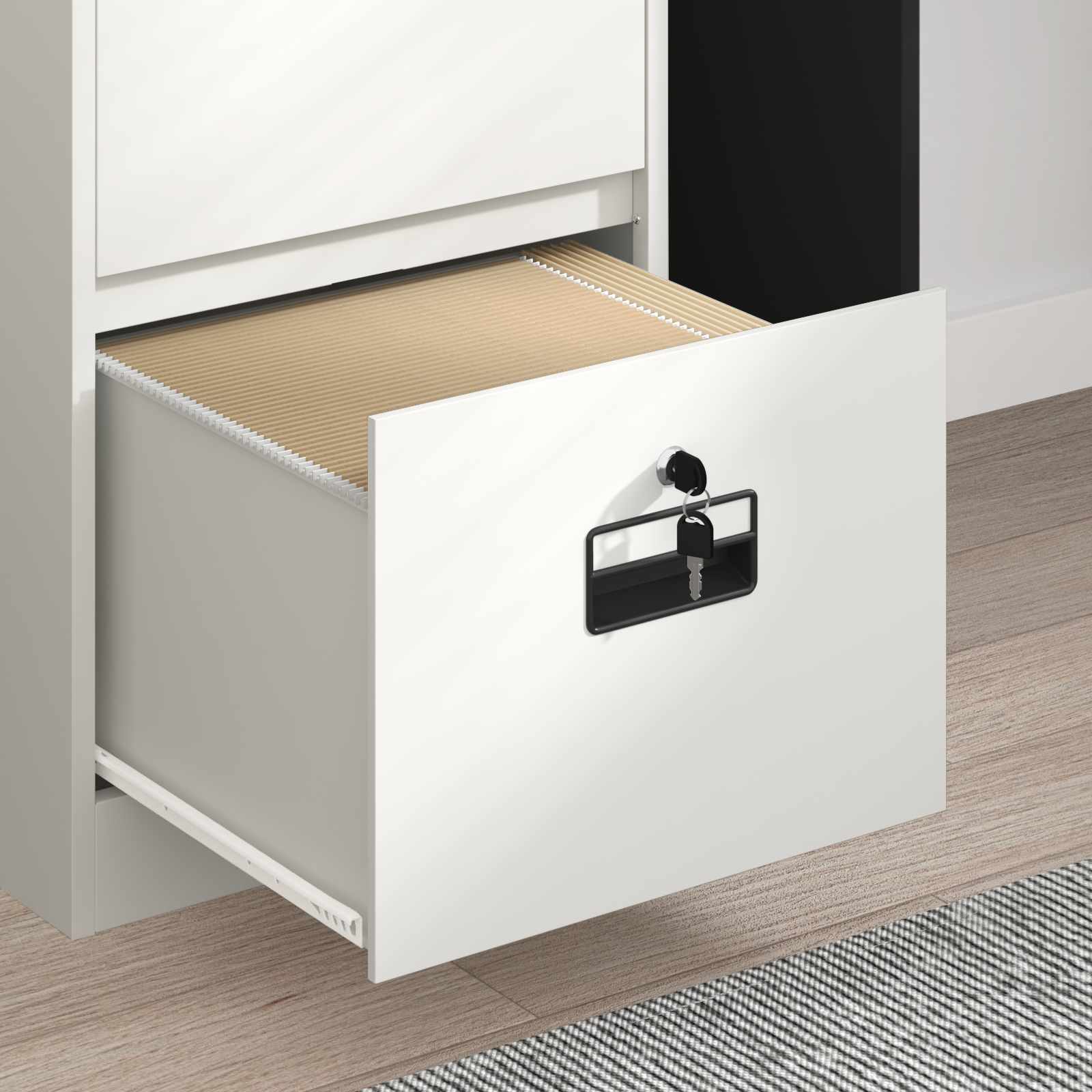 Bestandenkast met lade Wit 44 x 50 x 106,5 cm Koudgewalst Staal is nu te koop bij PeponiXL, paradijselijk wonen!