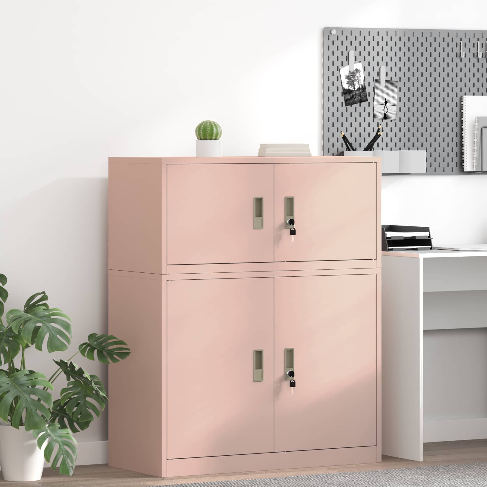 Opbergkast Roze 90 x 40 x 40 cm Staal is nu te koop bij PeponiXL, paradijselijk wonen!