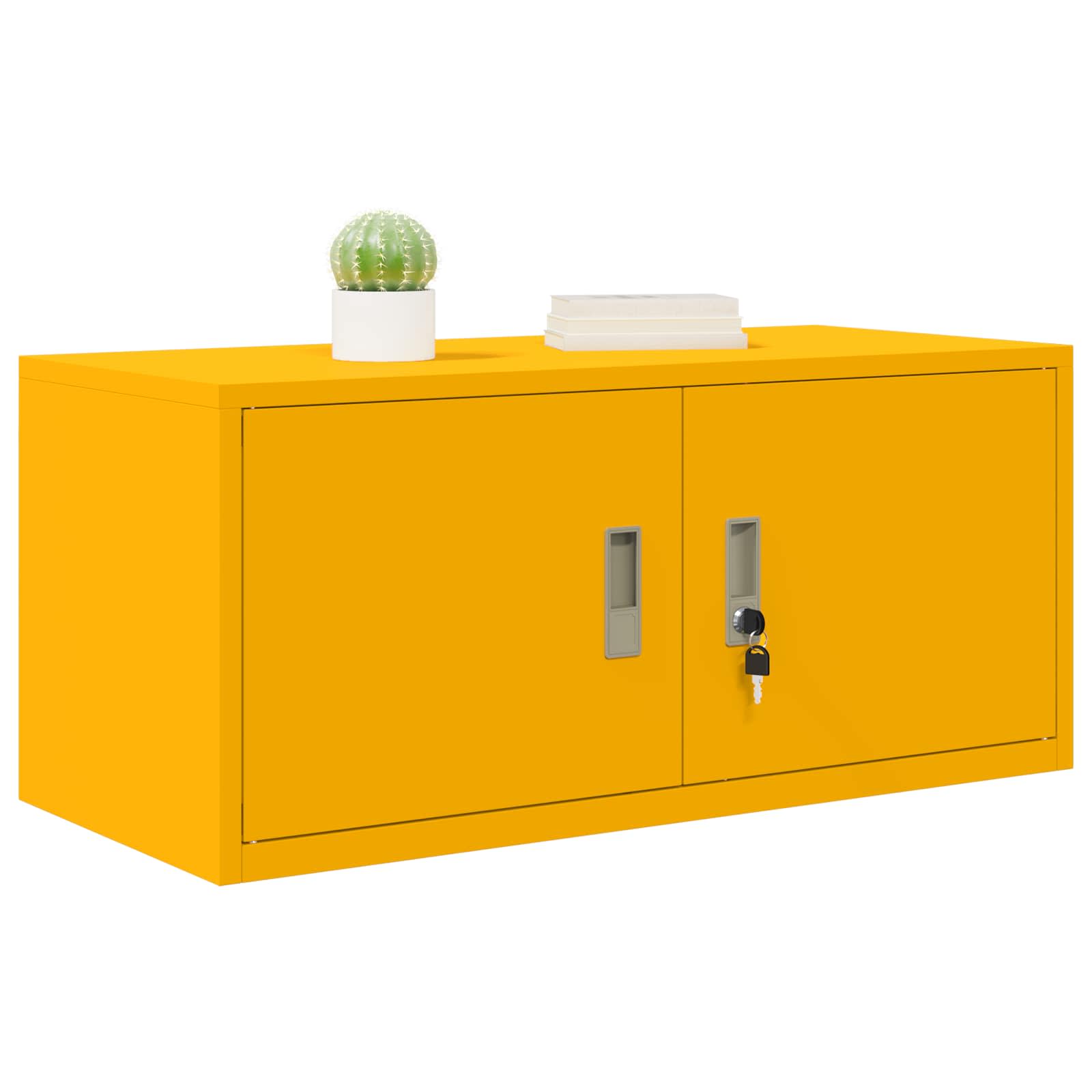Opbergkast Mosterdgeel 90 x 40 x 40 cm Staal is nu te koop bij PeponiXL, paradijselijk wonen!
