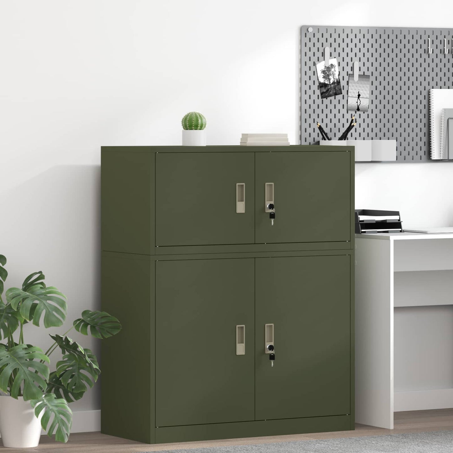 Opbergkast Olijf Groen 90 x 40 x 40 cm Staal is nu te koop bij PeponiXL, paradijselijk wonen!
