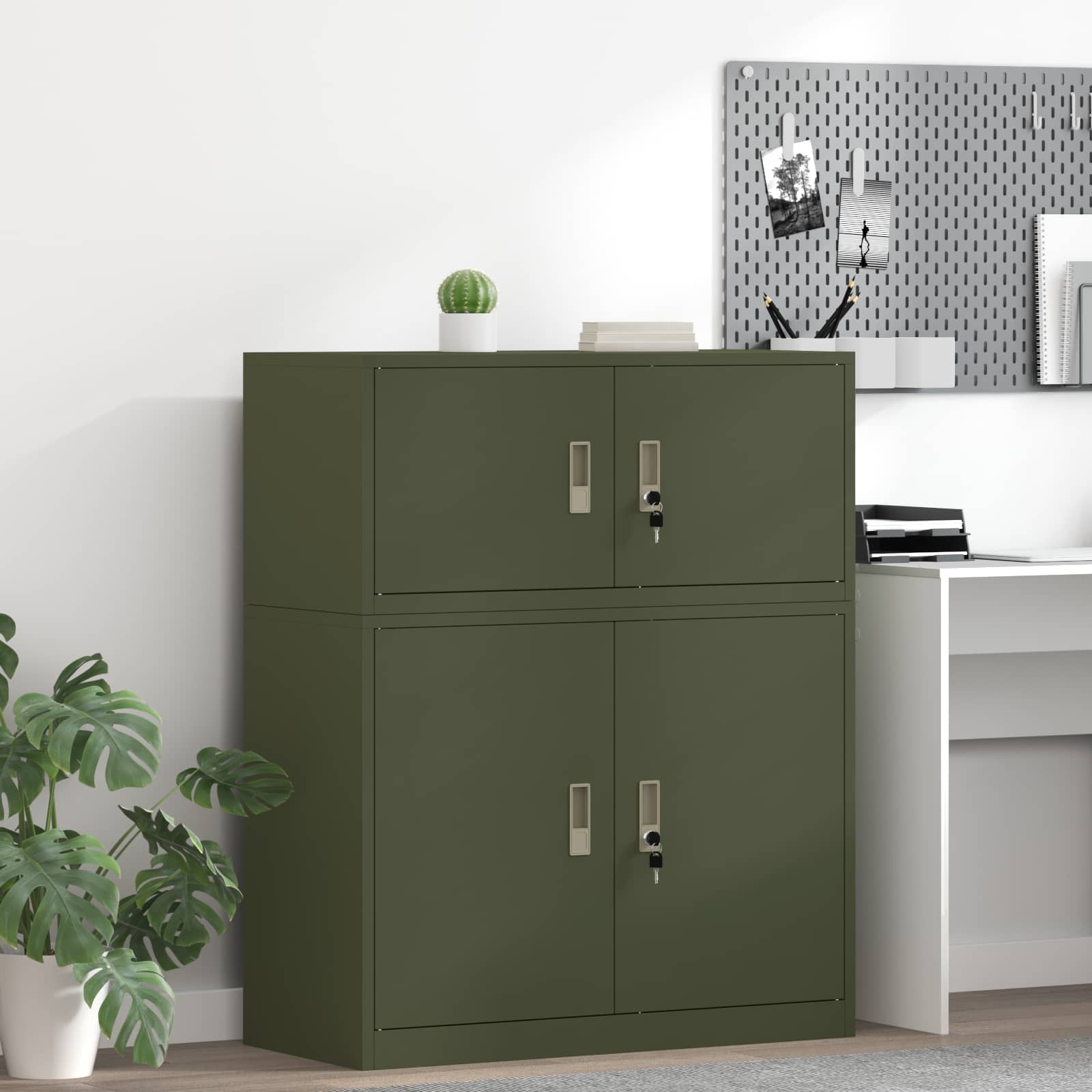 Opbergkast Olijf Groen 90 x 40 x 40 cm Staal is nu te koop bij PeponiXL, paradijselijk wonen!