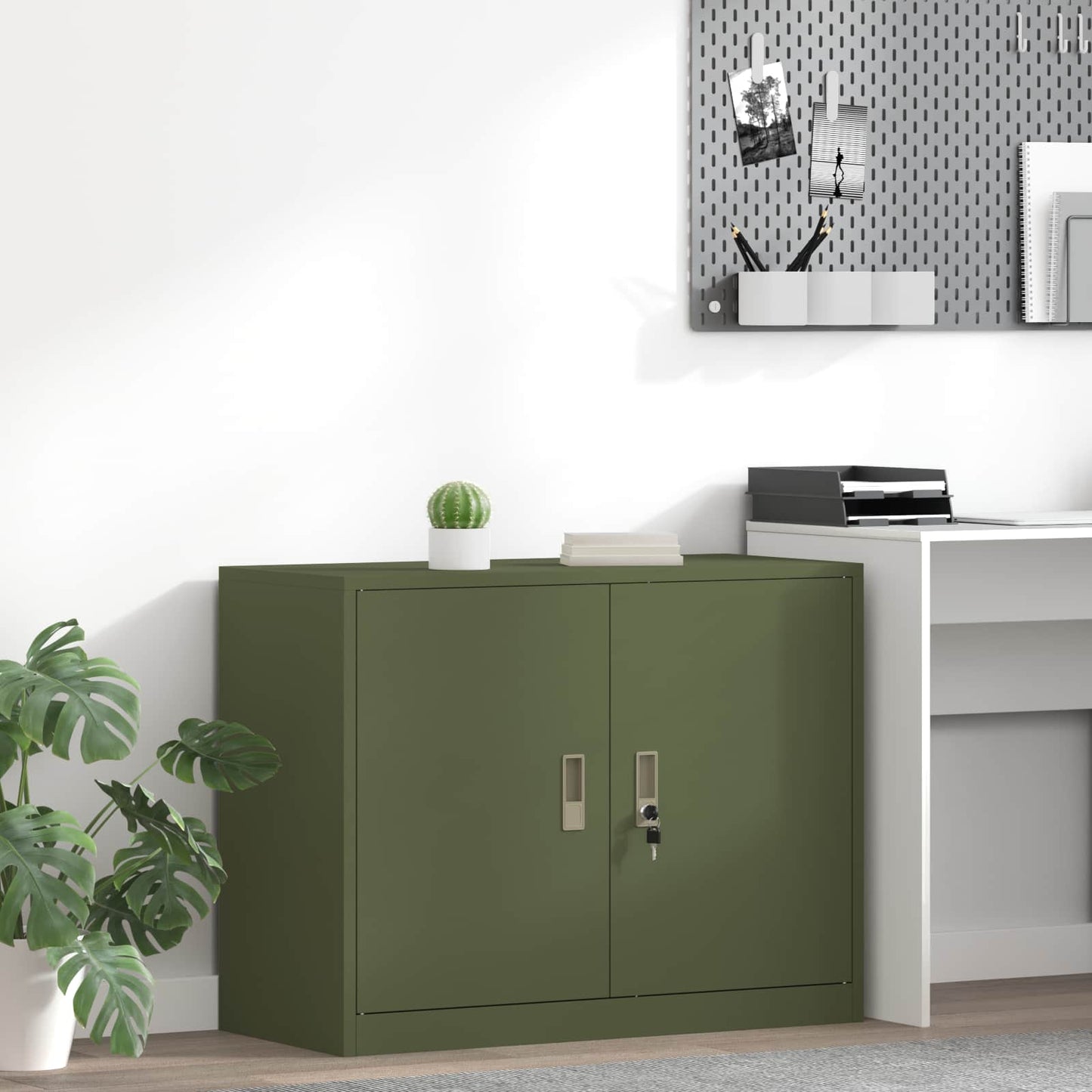 Opbergkast Olijf Groen 90 x 40 x 70 cm Staal is nu te koop bij PeponiXL, paradijselijk wonen!