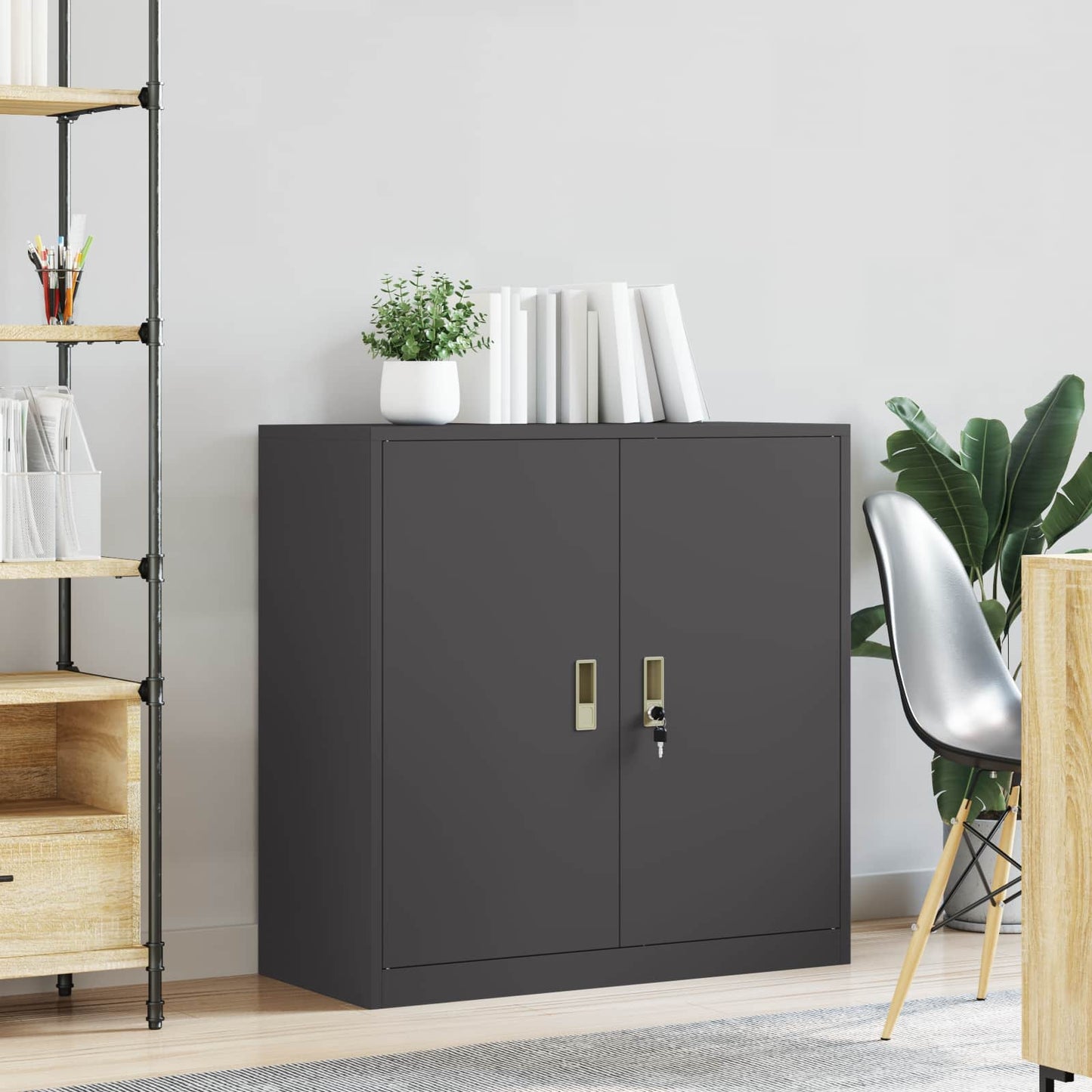 Opbergkast Zwart 90 x 40 x 90 cm Staal is nu te koop bij PeponiXL, paradijselijk wonen!