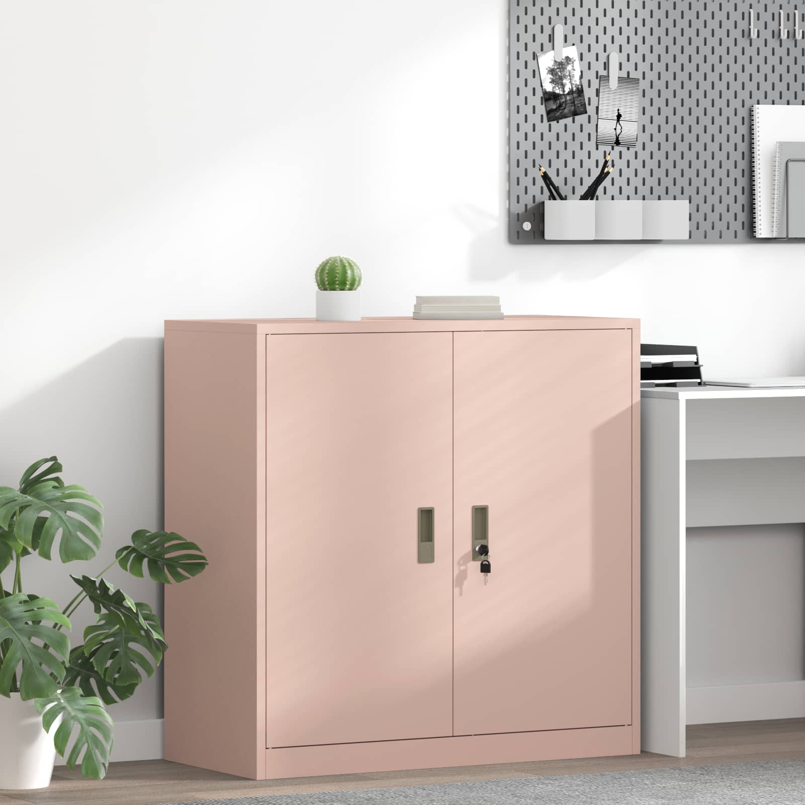 Opbergkast Roze 90 x 40 x 90 cm Staal is nu te koop bij PeponiXL, paradijselijk wonen!