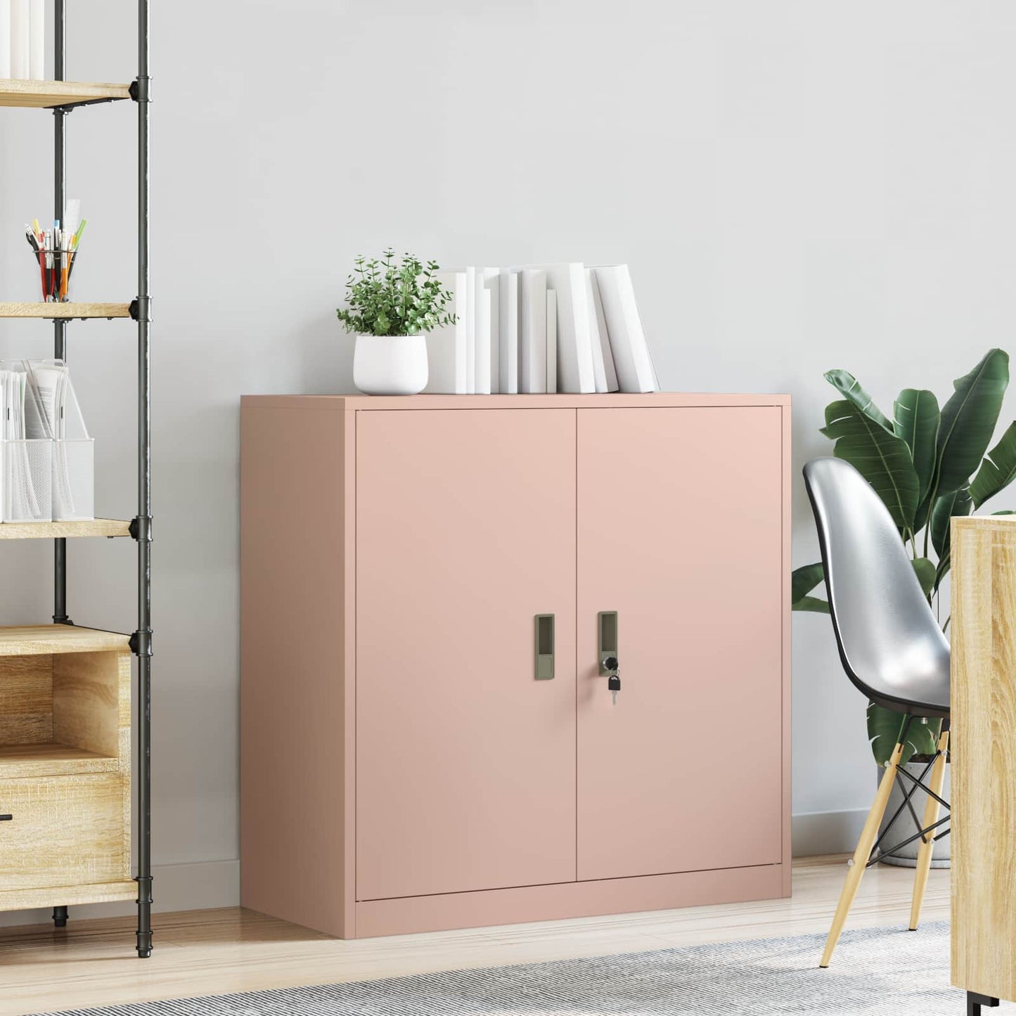 Opbergkast Roze 90 x 40 x 90 cm Staal is nu te koop bij PeponiXL, paradijselijk wonen!