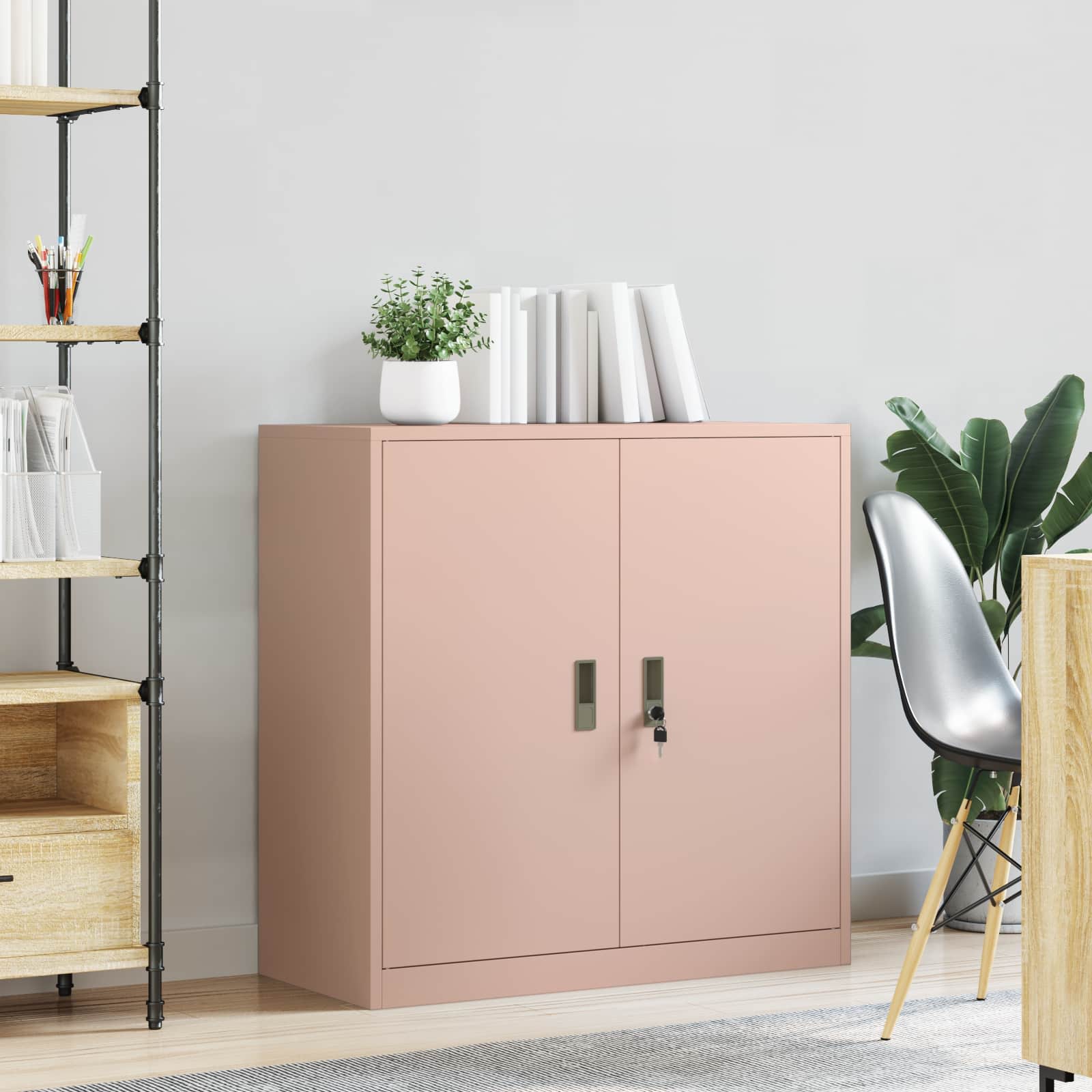 Opbergkast Roze 90 x 40 x 90 cm Staal is nu te koop bij PeponiXL, paradijselijk wonen!