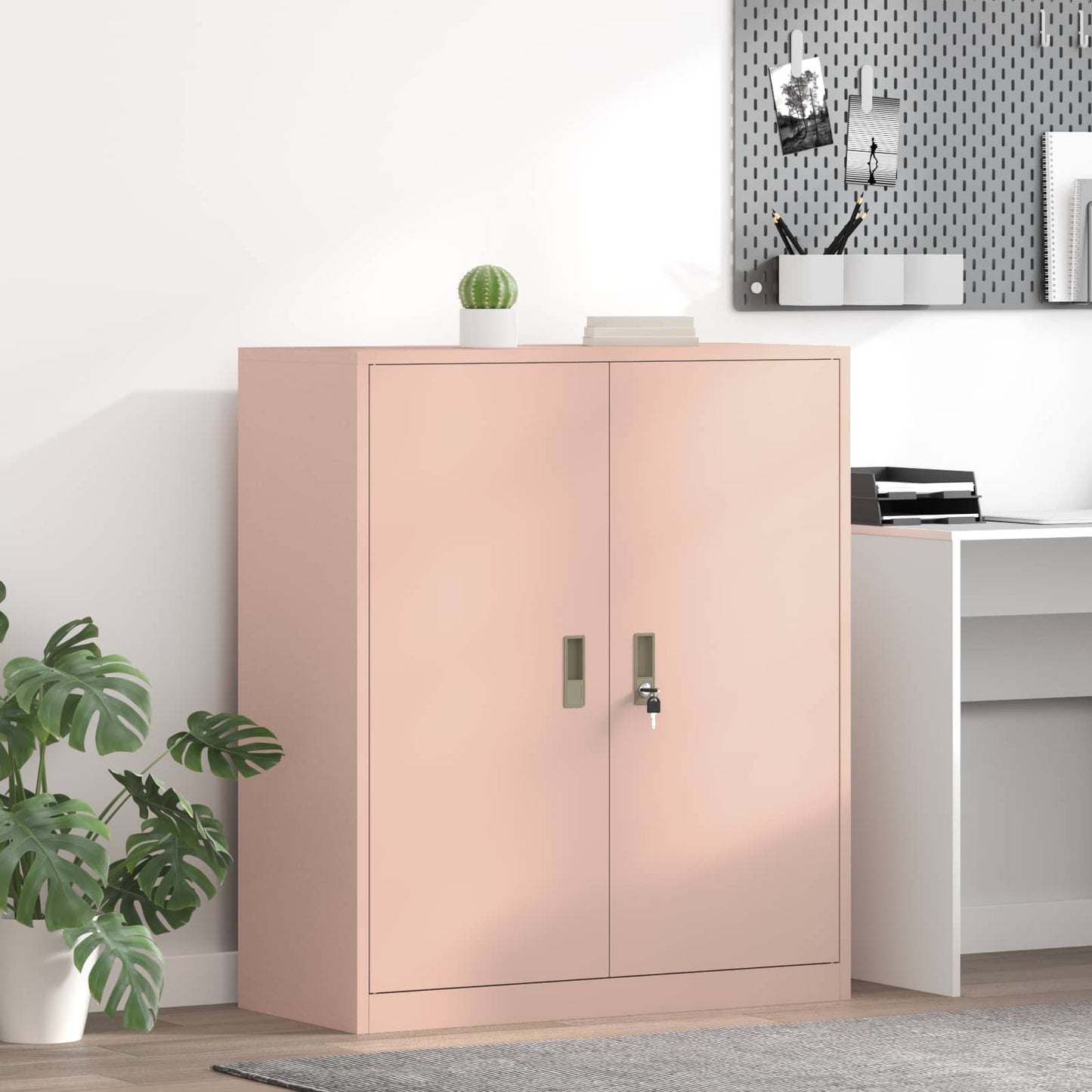 Opbergkast Roze 90 x 40 x 105 cm Staal is nu te koop bij PeponiXL, paradijselijk wonen!