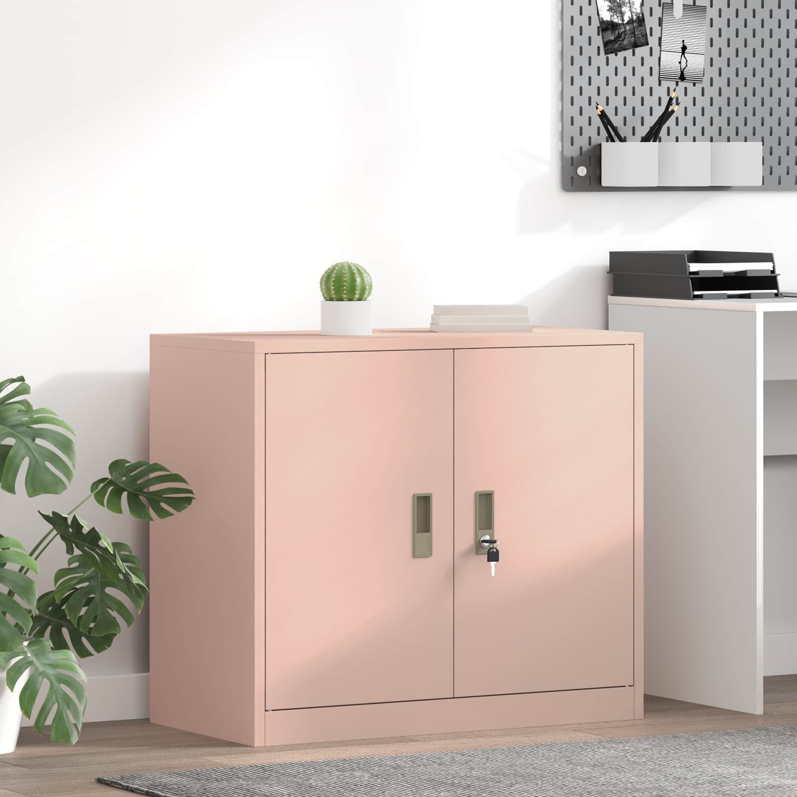 Opbergkast Roze 80 x 40 x 70 cm Staal is nu te koop bij PeponiXL, paradijselijk wonen!