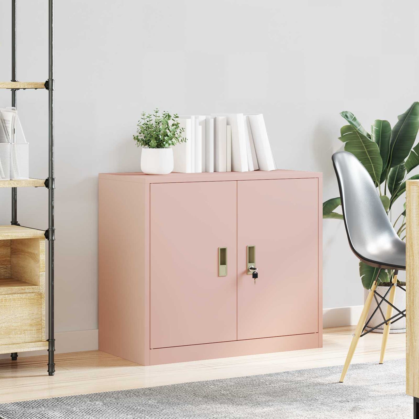 Opbergkast Roze 80 x 40 x 70 cm Staal is nu te koop bij PeponiXL, paradijselijk wonen!