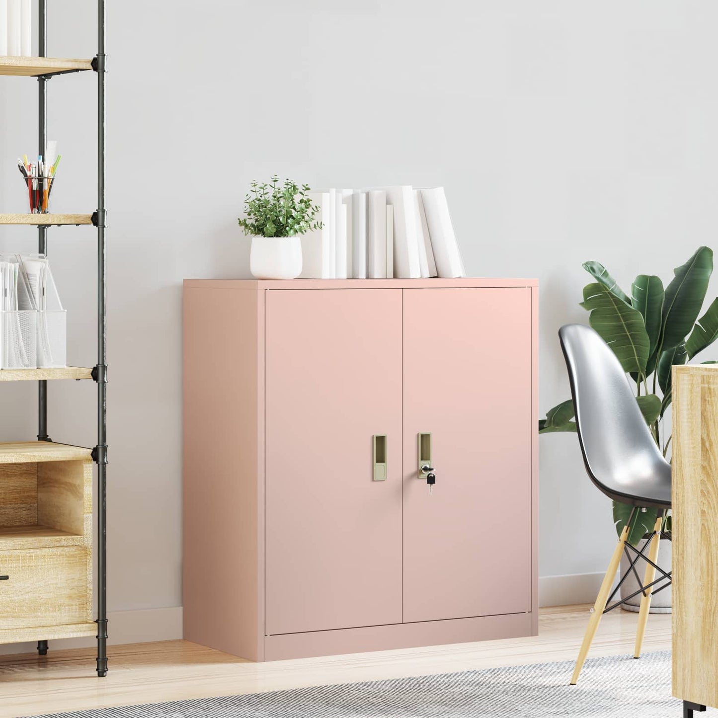 Opbergkast Roze 80 x 40 x 90 cm Staal is nu te koop bij PeponiXL, paradijselijk wonen!