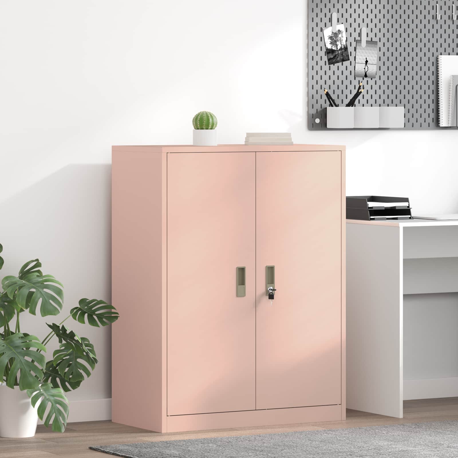 Opbergkast Roze 80 x 40 x 105 cm Staal is nu te koop bij PeponiXL, paradijselijk wonen!