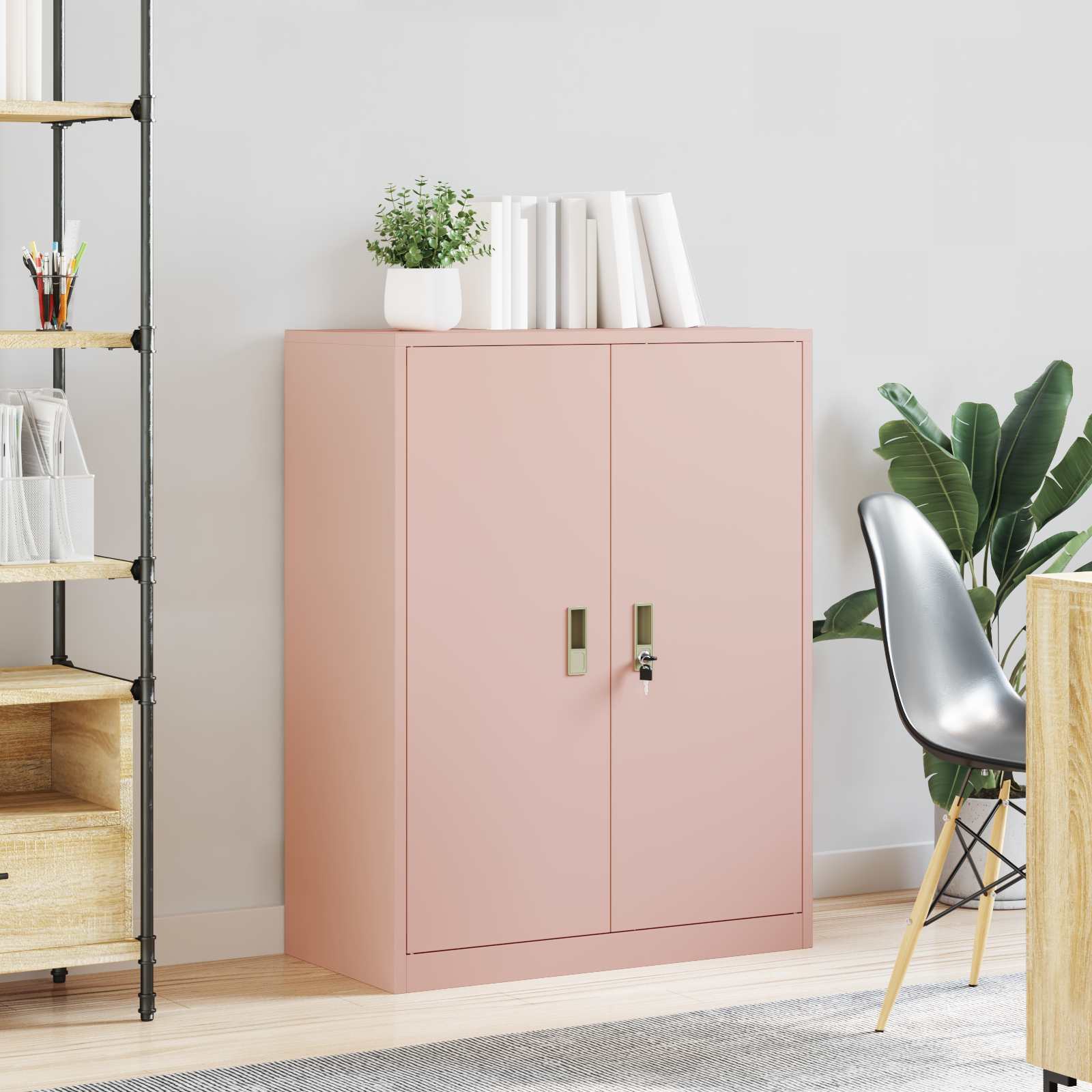 Opbergkast Roze 80 x 40 x 105 cm Staal is nu te koop bij PeponiXL, paradijselijk wonen!