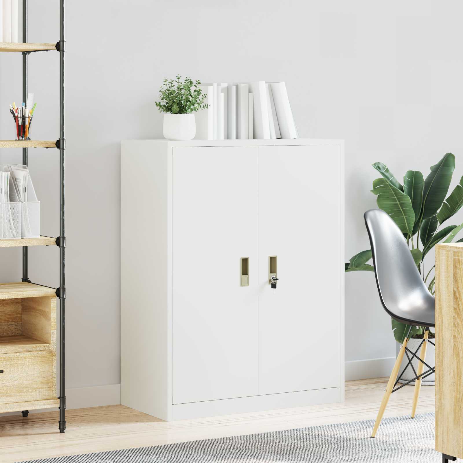 Opbergkast Wit 80 x 40 x 105 cm Staal is nu te koop bij PeponiXL, paradijselijk wonen!