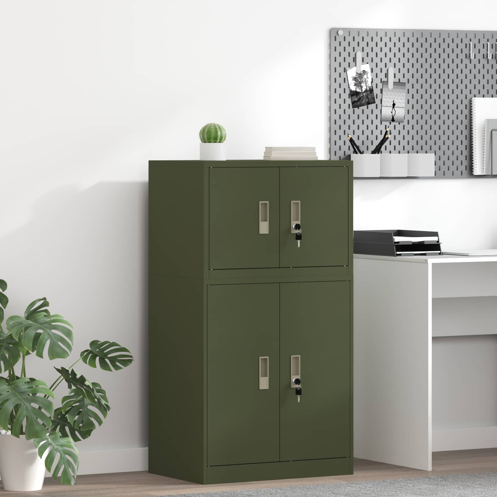 Opbergkast Olijf Groen 60 x 40 x 40 cm Staal is nu te koop bij PeponiXL, paradijselijk wonen!