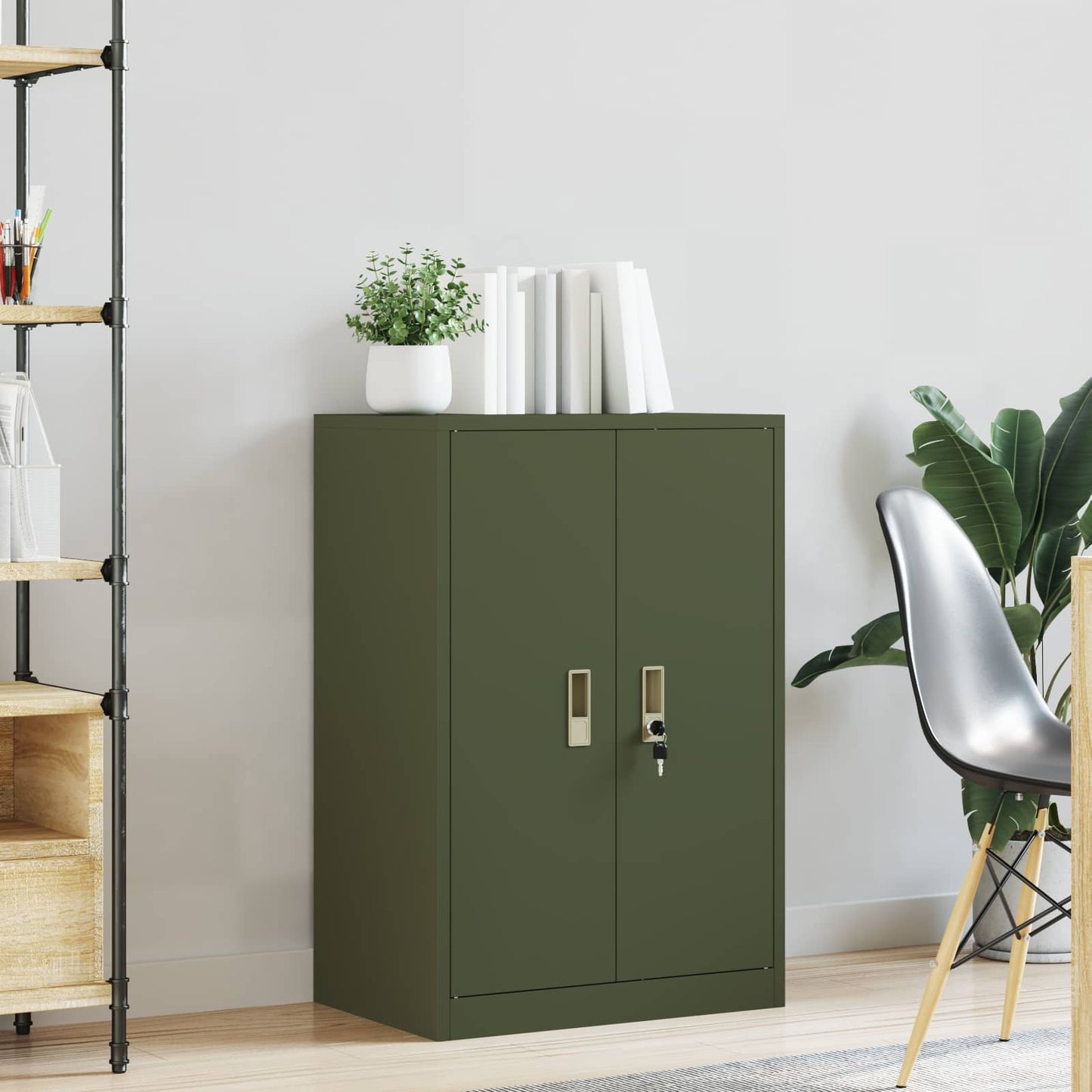 Opbergkast Olijf Groen 60 x 40 x 90 cm Staal is nu te koop bij PeponiXL, paradijselijk wonen!