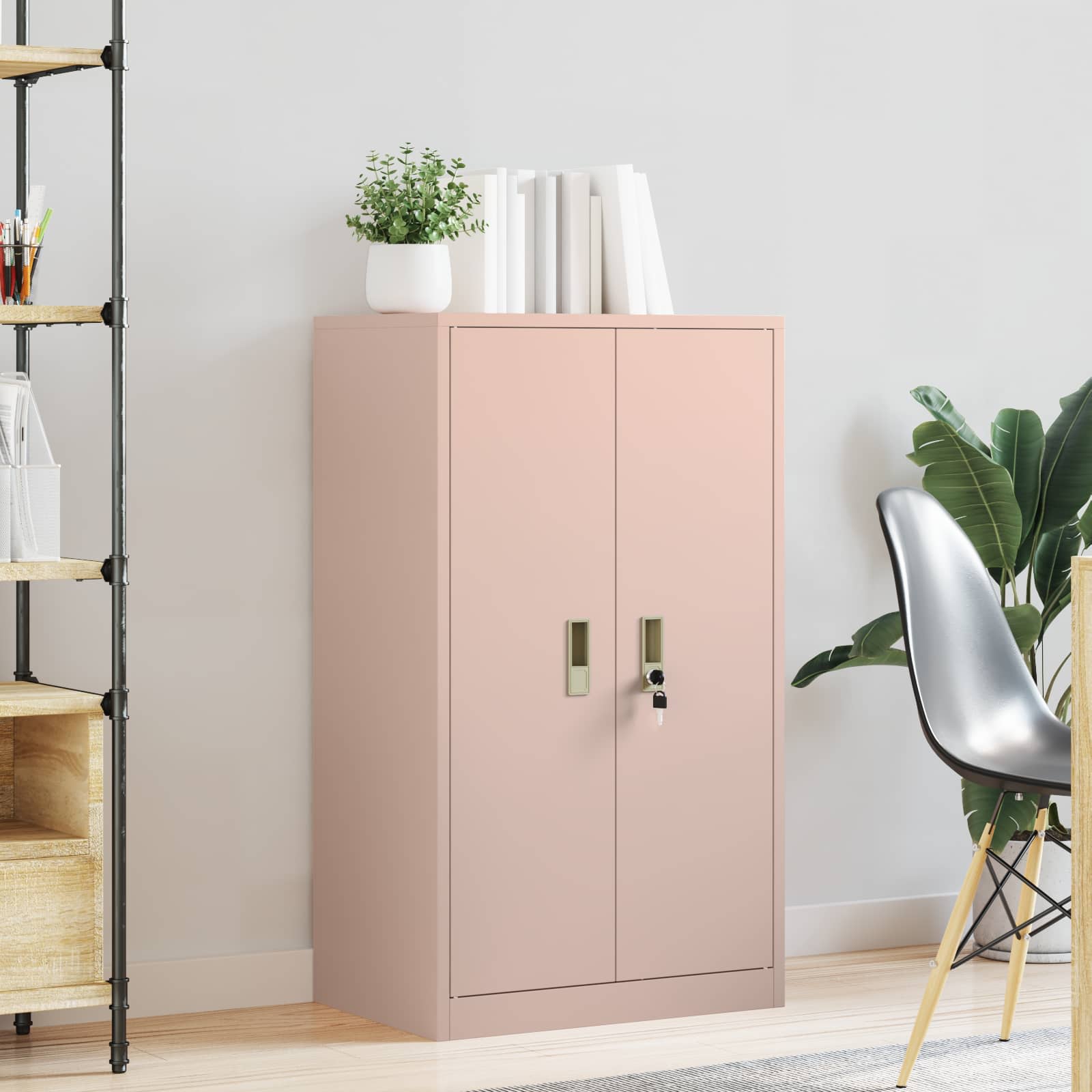 Opbergkast Roze 60 x 40 x 90 cm Staal is nu te koop bij PeponiXL, paradijselijk wonen!