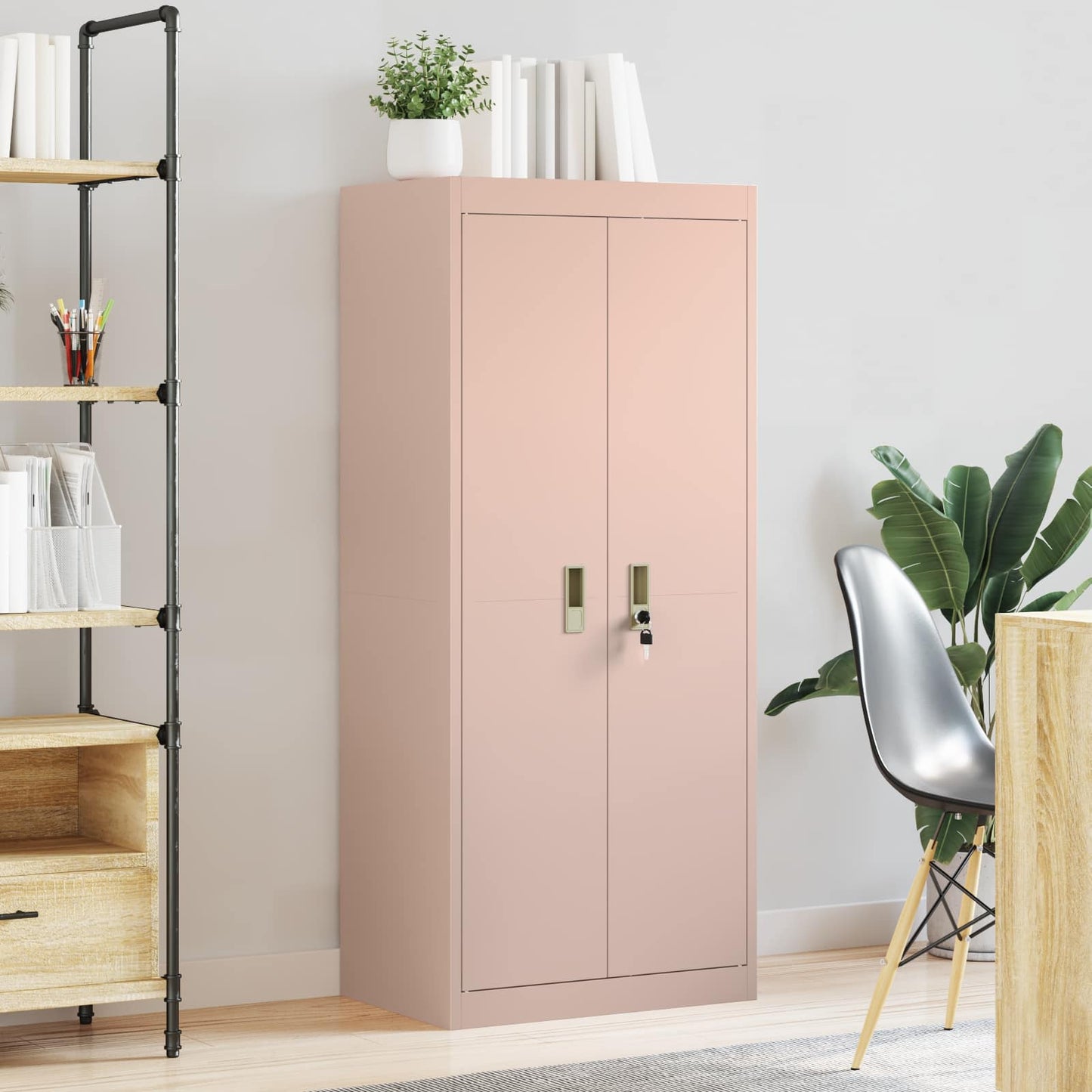 Opbergkast Roze 60 x 40 x 140 cm Staal is nu te koop bij PeponiXL, paradijselijk wonen!