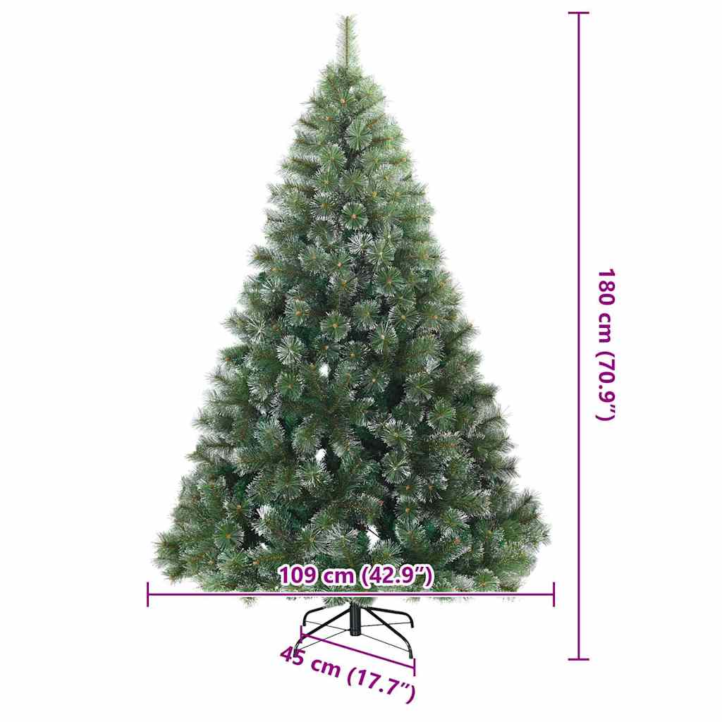 Kunst Kerstboom met Geveerde Takken, Sneeuw Bedekt Groen 180 cm is nu te koop bij PeponiXL, paradijselijk wonen!