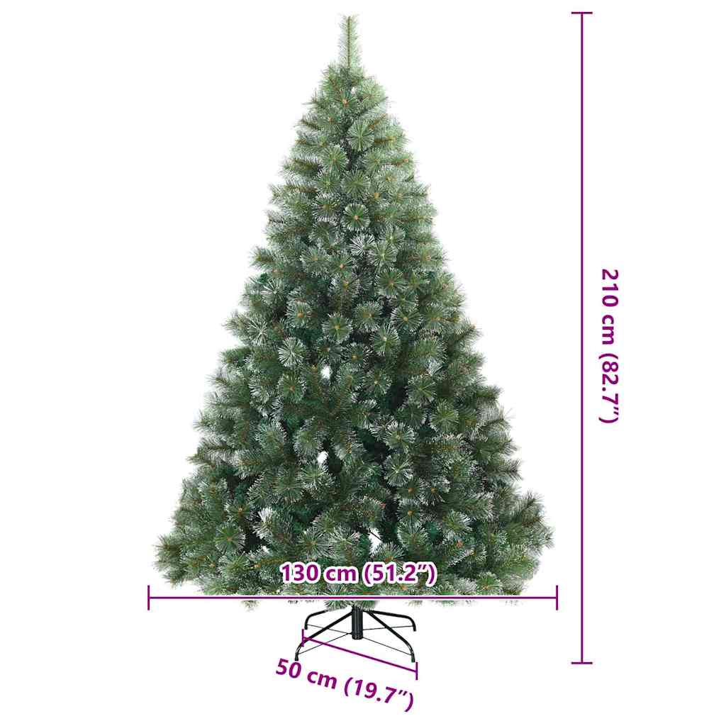 Kunst Kerstboom met Geveerde Takken, Sneeuw Bedekt Groen 210 cm is nu te koop bij PeponiXL, paradijselijk wonen!