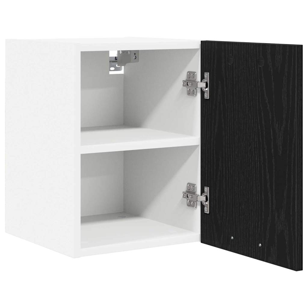 Hangkast Zwarte Eik en Wit 30 x 31 x 40 cm Bewerkt hout is nu te koop bij PeponiXL, paradijselijk wonen!