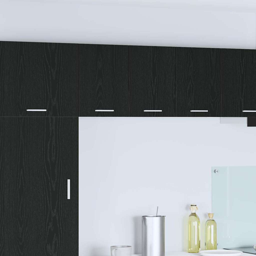 Hangkast 2 pcs Zwarte Eik en Wit 30 x 31 x 40 cm Bewerkt hout is nu te koop bij PeponiXL, paradijselijk wonen!