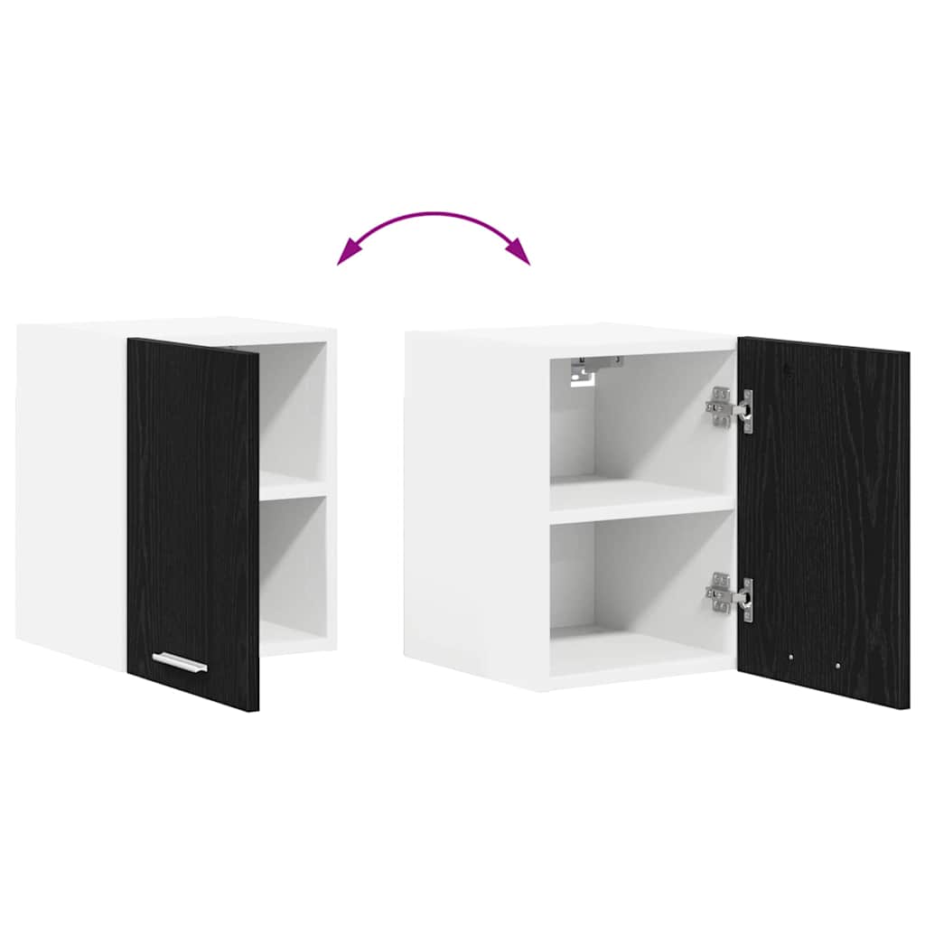 Hangkast 2 pcs Zwarte Eik en Wit 30 x 31 x 40 cm Bewerkt hout is nu te koop bij PeponiXL, paradijselijk wonen!
