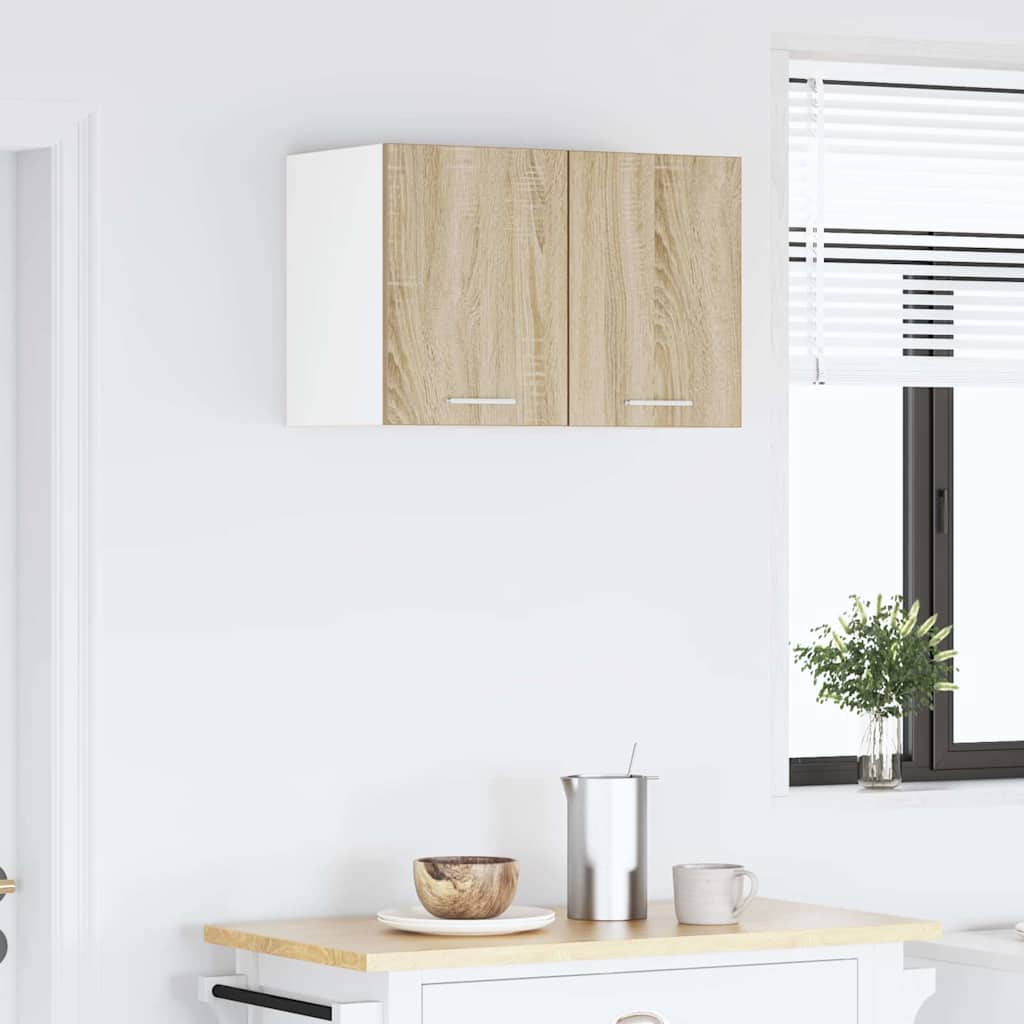 Hangkast Riga 2 pcs Sonoma Eik en Wit 30 x 31 x 40 cm is nu te koop bij PeponiXL, paradijselijk wonen!