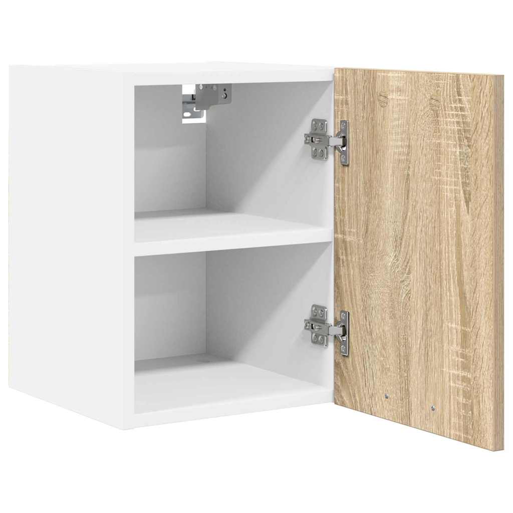 Hangkast Riga 2 pcs Sonoma Eik en Wit 30 x 31 x 40 cm is nu te koop bij PeponiXL, paradijselijk wonen!