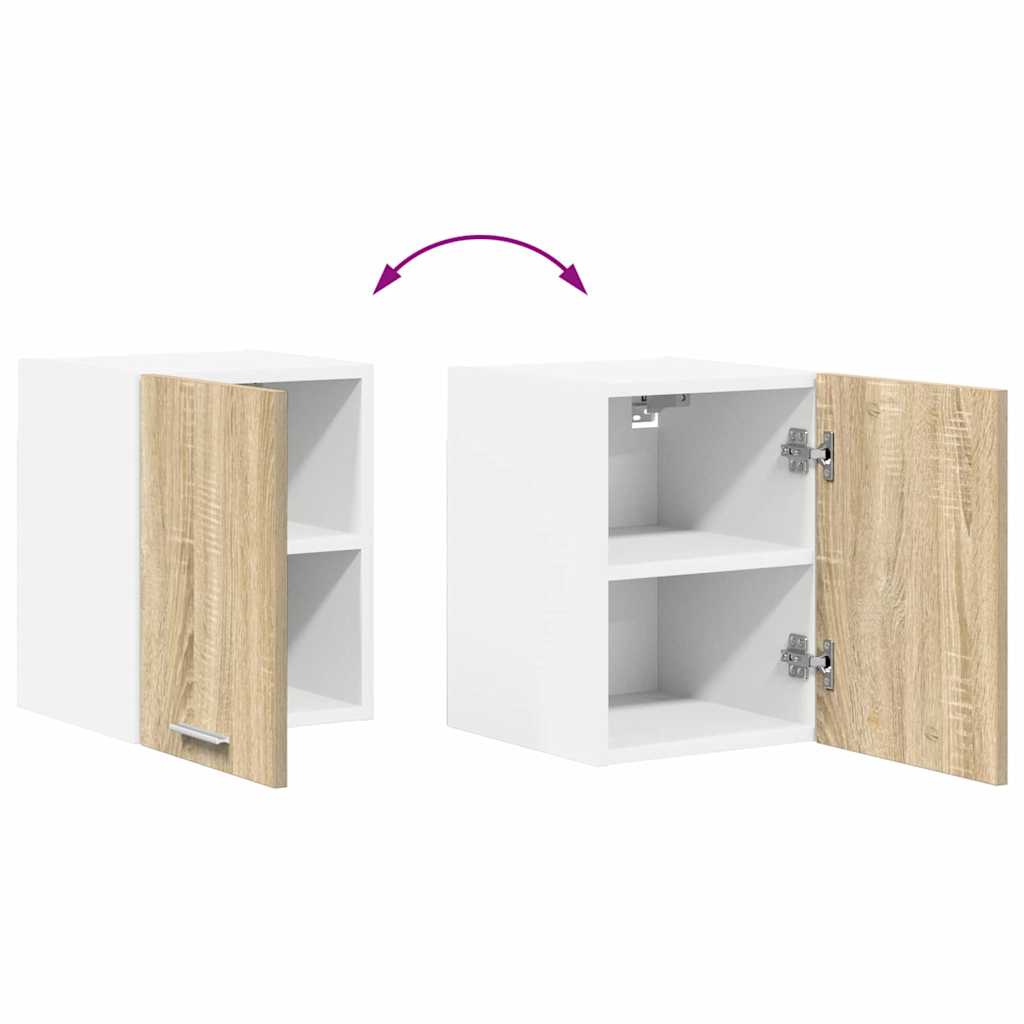 Hangkast Riga 2 pcs Sonoma Eik en Wit 30 x 31 x 40 cm is nu te koop bij PeponiXL, paradijselijk wonen!