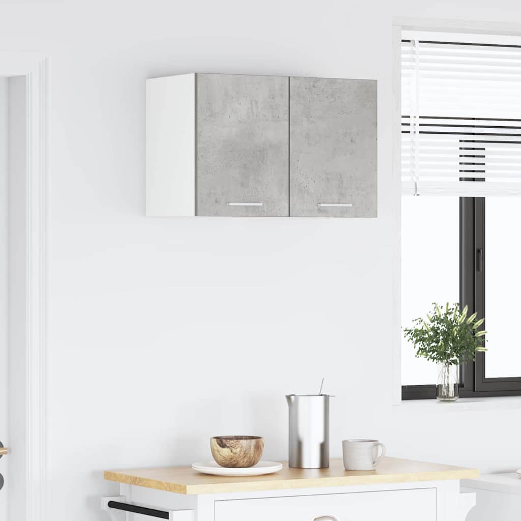 Hangkast 2 pcs Beton Grijs en Wit 30 x 31 x 40 cm Bewerkt hout is nu te koop bij PeponiXL, paradijselijk wonen!