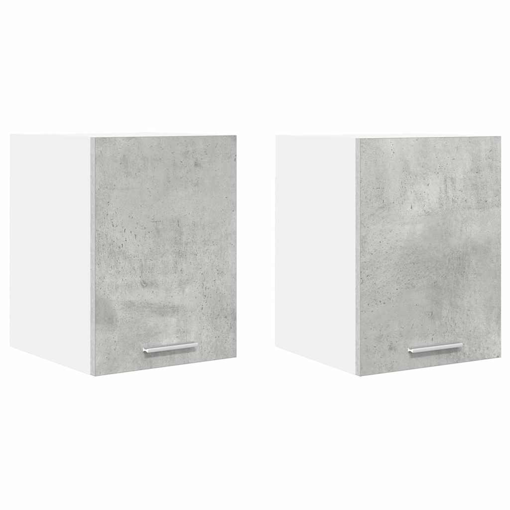 Hangkast 2 pcs Beton Grijs en Wit 30 x 31 x 40 cm Bewerkt hout is nu te koop bij PeponiXL, paradijselijk wonen!