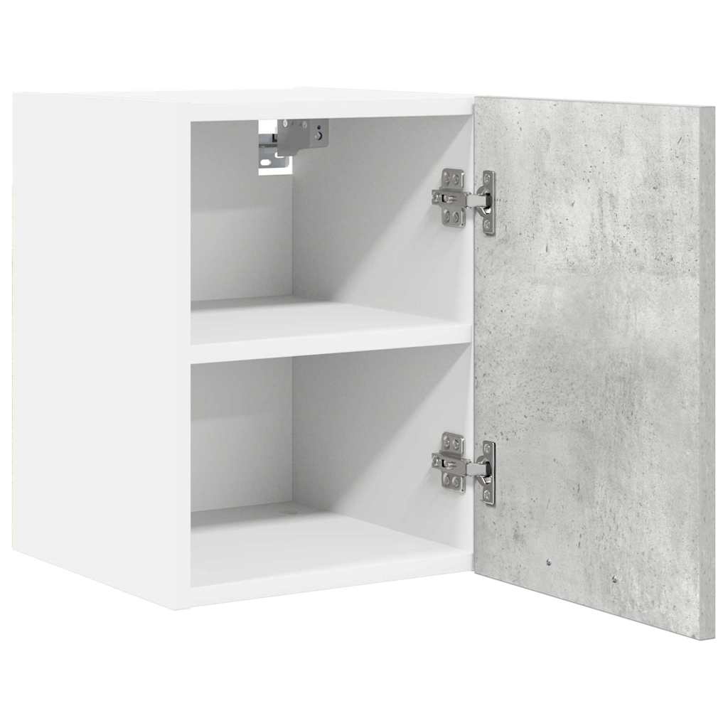Hangkast 2 pcs Beton Grijs en Wit 30 x 31 x 40 cm Bewerkt hout is nu te koop bij PeponiXL, paradijselijk wonen!