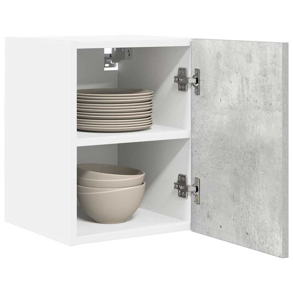 Hangkast 2 pcs Beton Grijs en Wit 30 x 31 x 40 cm Bewerkt hout is nu te koop bij PeponiXL, paradijselijk wonen!