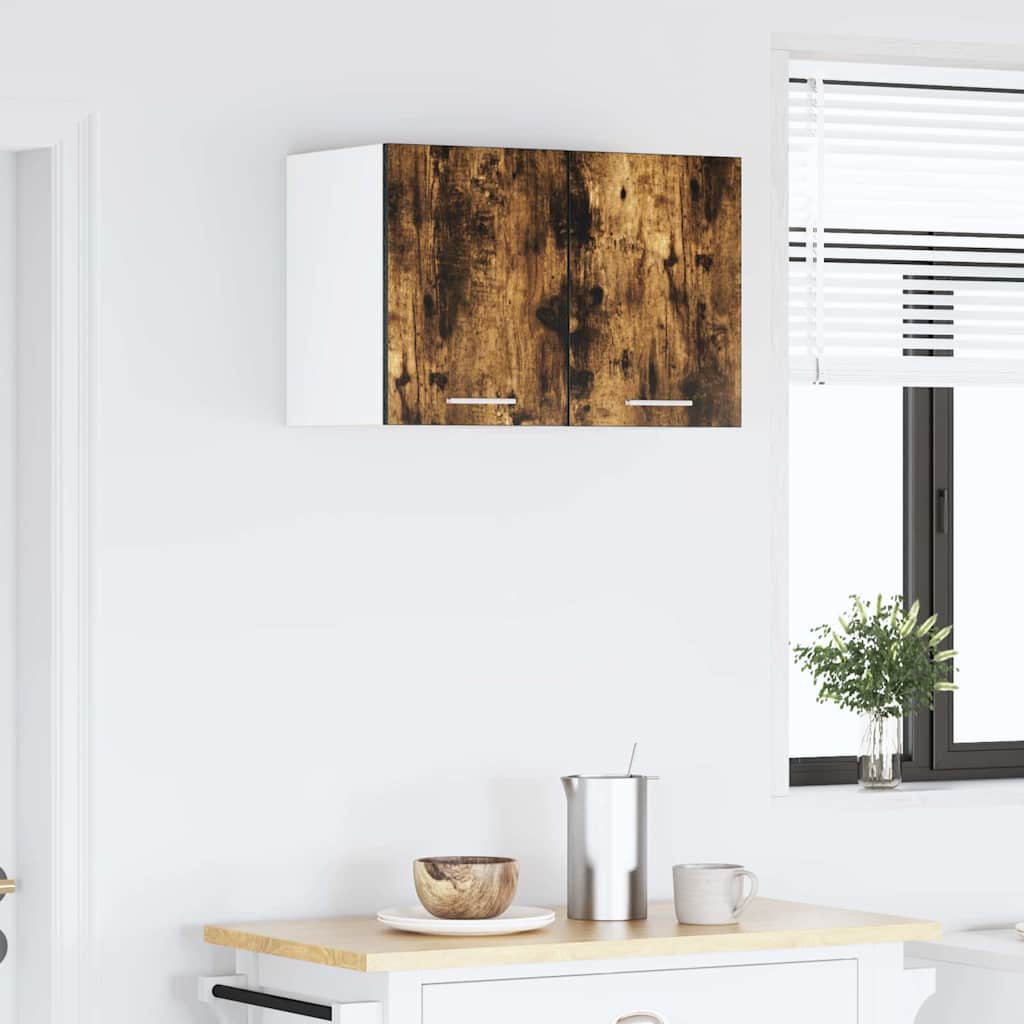 Hangkast Gerookte Eik en Wit 30 x 31 x 40 cm Bewerkt hout is nu te koop bij PeponiXL, paradijselijk wonen!