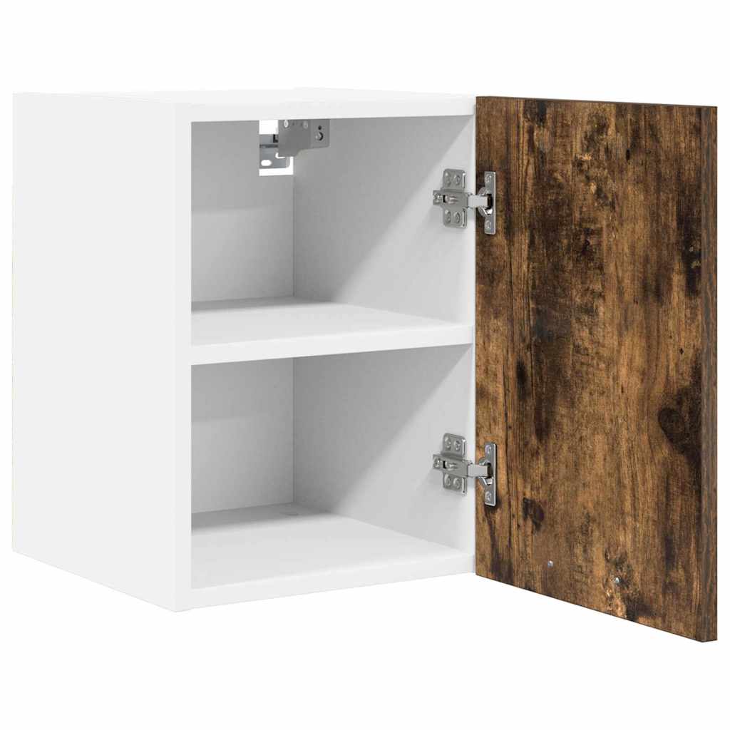 Hangkast Gerookte Eik en Wit 30 x 31 x 40 cm Bewerkt hout is nu te koop bij PeponiXL, paradijselijk wonen!