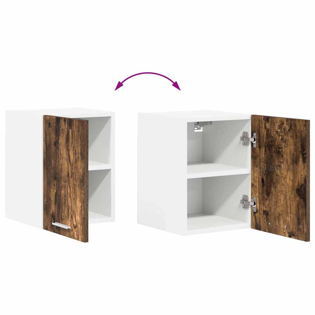 Hangkast Gerookte Eik en Wit 30 x 31 x 40 cm Bewerkt hout is nu te koop bij PeponiXL, paradijselijk wonen!
