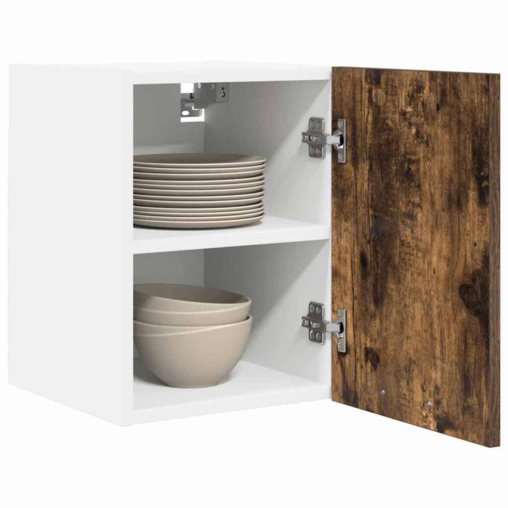 Hangkast Gerookte Eik en Wit 30 x 31 x 40 cm Bewerkt hout is nu te koop bij PeponiXL, paradijselijk wonen!