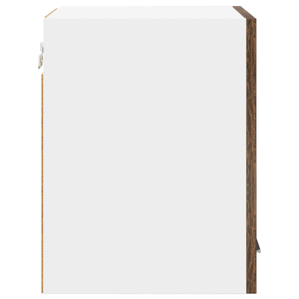 Hangkast Gerookte Eik en Wit 30 x 31 x 40 cm Bewerkt hout is nu te koop bij PeponiXL, paradijselijk wonen!