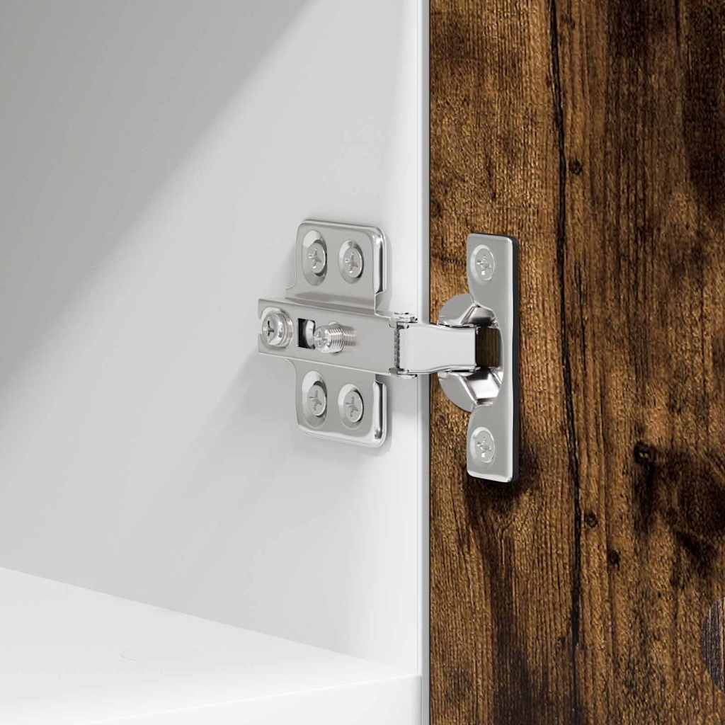 Hangkast Riga 2 pcs Gerookte Eik en Wit 30 x 31 x 40 cm is nu te koop bij PeponiXL, paradijselijk wonen!